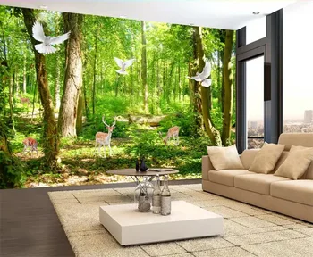 бейбеханг Пользовательские обои 3d фреска свежий природный пейзаж лес большие деревья лесная красота papel de parede фон обои
