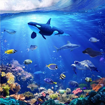изготовленная на заказ крупномасштабная фреска wellyu 3d обои blue underwater world dolphin 3D стереоскопические фоновые обои для гостиной
